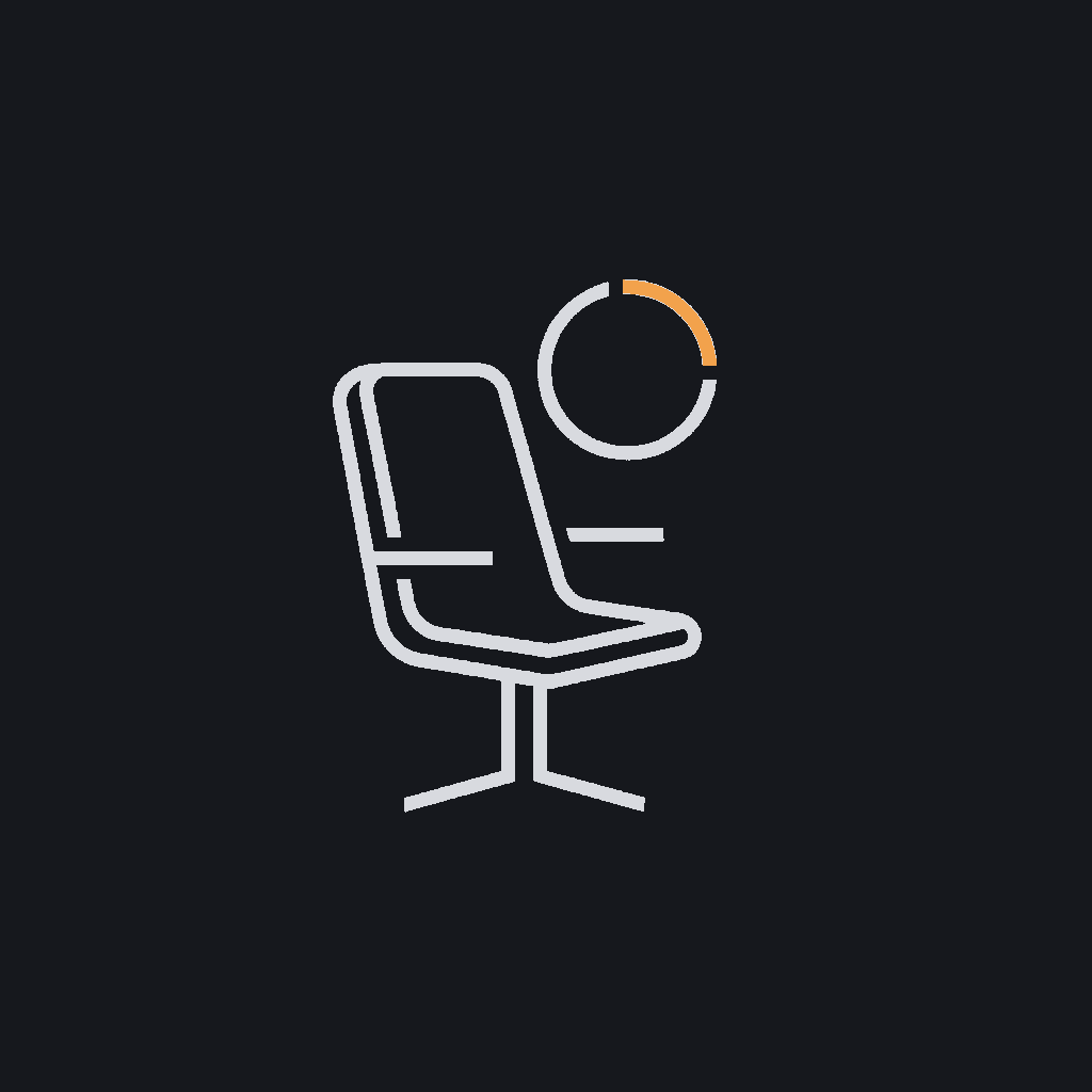 small line icon, empty chair or org-chart node with no name tag, concept of an unassigned owner