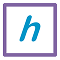 — HobbyCue logomark, monochrome line-art, on dark surface